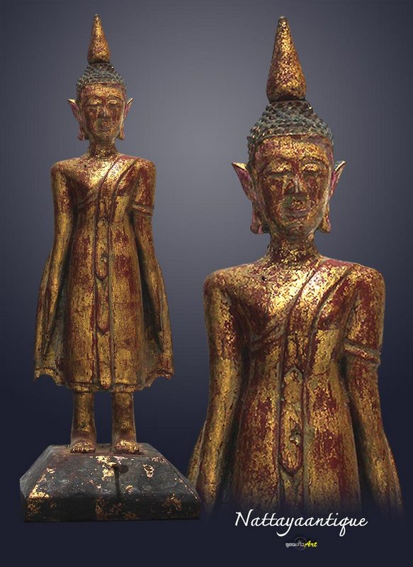 พระบูชาไม้แกะ สูง 13.5 นิ้ว