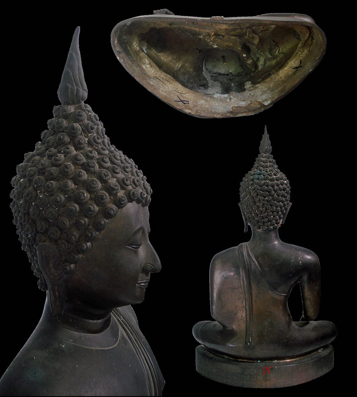 พระบูชา ๙ นิ้ว ลายสือไทย หลวงพ่อเกษม สวยผิวหิ้ง