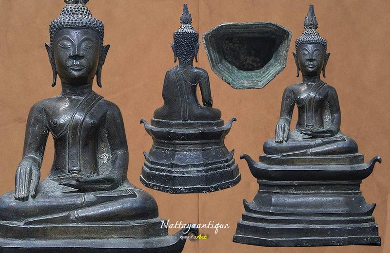 พระบูชาล้านช้าง หน้าตัก5 นิ้ว 2หุน สูง13.5 นิ้ว
