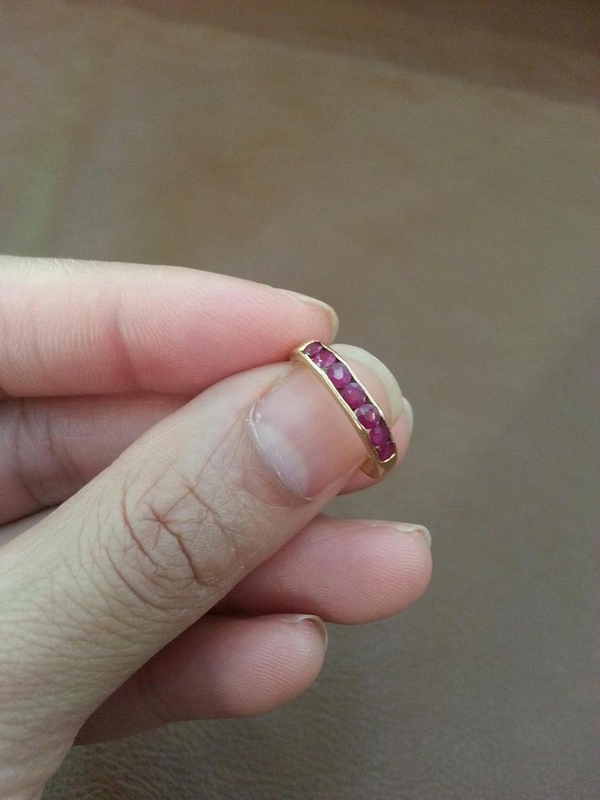  แหวนทองโบราณ พลอยทับทิม