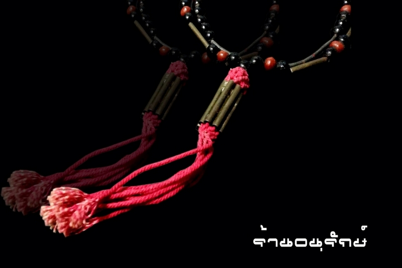 ประคำผงใบลานตะกรุดเก้ากุ่มครูบาอินตาวัดห้วยไซ ลำพูน