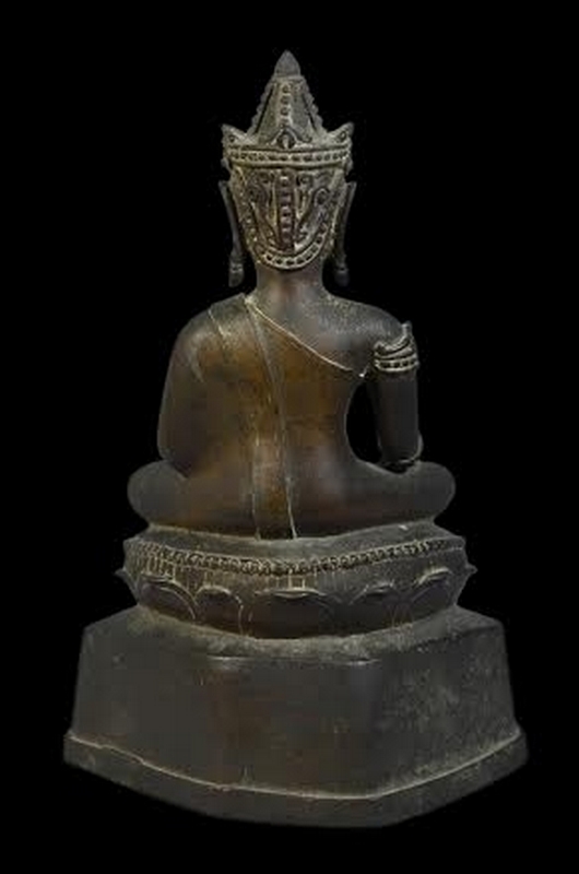 พระบูชาเชียงแสนทรงเครื่อง ฐานฉลุ หน้าตัก5นิ้ว