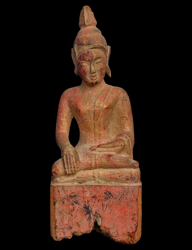 พระเจ้าไม้ล้านนา LANNA SEATED BUDDHA TEAKWOOD