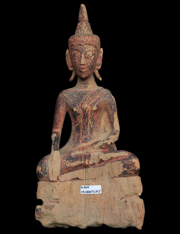 พระเจ้าไม้เมืองน่าน A.  NORTHERN THAI SEATED BUDDHA