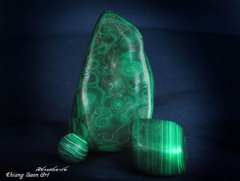 หิน MALACHITE ตา 2 วง ลายสุดสวย