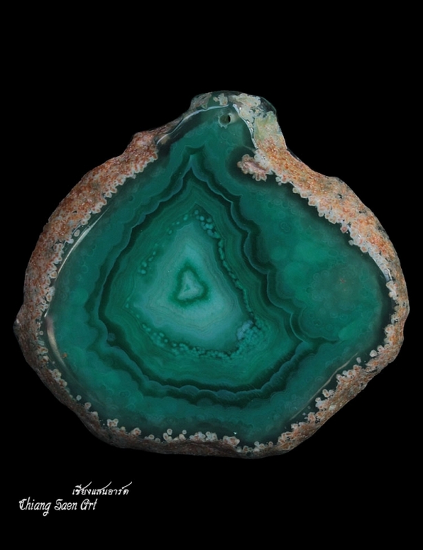 หิน AGATE สีเขียว ลายสุดยอดสวยหาชมยาก