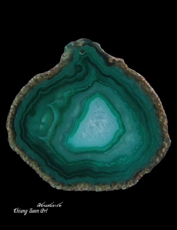 หิน AGATE สีเขียว ลายสุดยอดสวยหาชมยาก