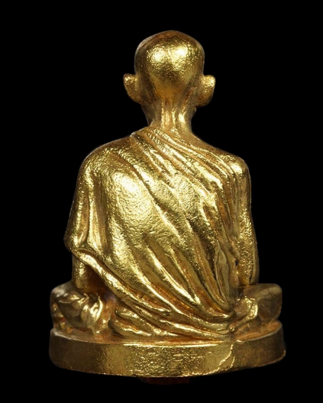 รูปหล่อ หลวงพ่อเกษม เขมโก รุ่นไตรมาส ปี 2537 เนื้อทองคำ สวยๆ